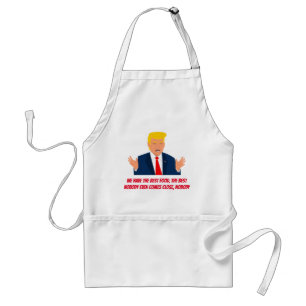 Donald Trump cartoon funny chef BBQ apron for men
