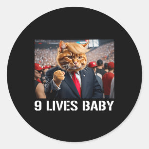 Donald Trump Cat Nine Lives Baby Classic Round Sticker