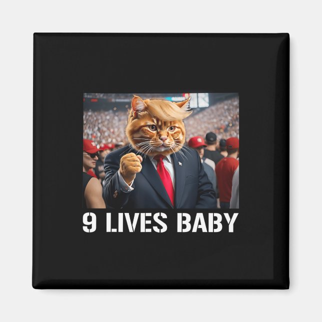 Donald Trump Cat Nine Lives Baby  Magnet (Front)