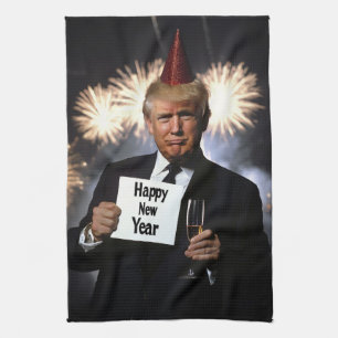 Donald Trump Celebrates New Year’s in Style Kitchen Towel