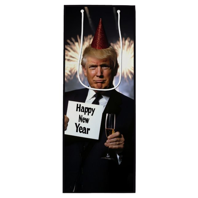 Donald Trump Celebrates New Year’s in Style Wine Gift Bag (Front)