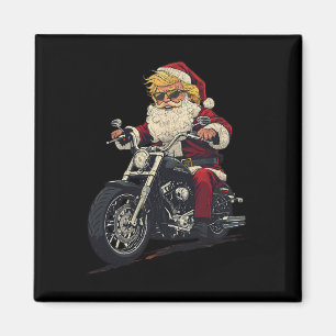 Donald Trump Christmas Biker Motorbike Funny Santa Magnet