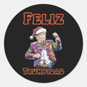 Donald Trump Christmas Feliz Trumpidad 1 Classic Round Sticker