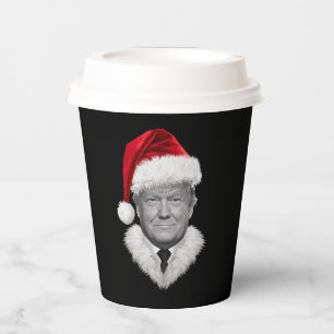 Donald Trump Christmas Funny Santa Hat Gift Paper Cups
