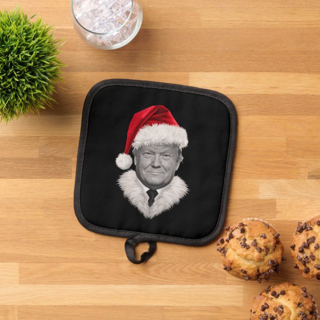 Donald Trump Christmas Funny Santa Hat Gift  Pot Holder (Top Down)