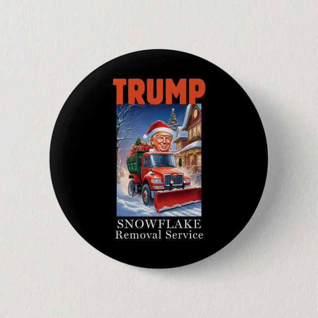 Donald Trump Christmas Funny Snowflake Removal  2 Inch Round Button (Front)