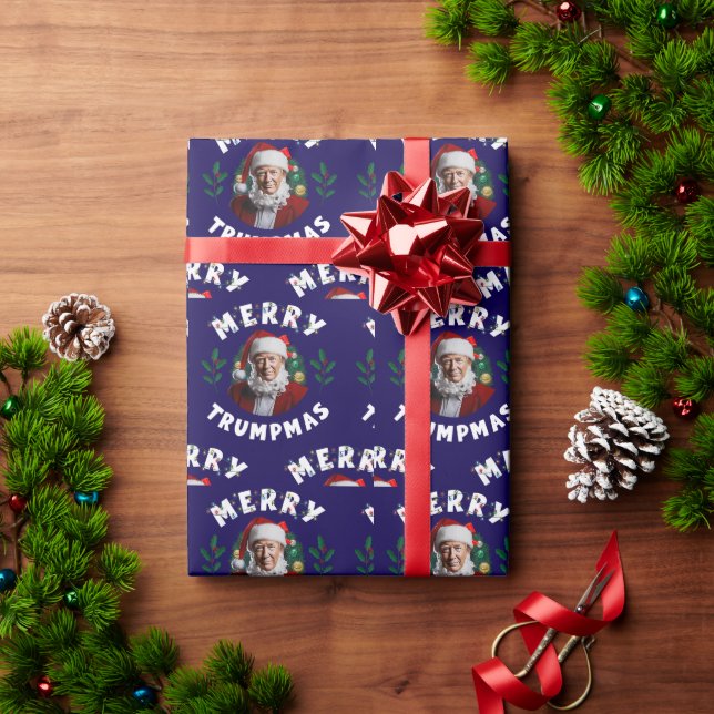 Donald Trump Christmas Merry Trumpmas Wrapping Paper (Holiday Gift)