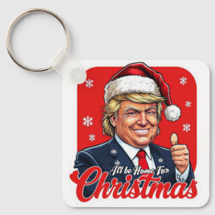 Donald Trump Christmas Santa Claus Art Keychain