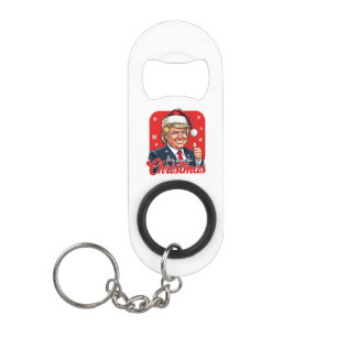 Donald Trump Christmas Santa Claus Art Keychain Bottle Opener