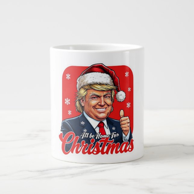 Donald Trump Christmas Santa Claus Art Large Coffee Mug (Front)
