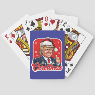 Donald Trump Christmas Santa Claus Art Playing Cards