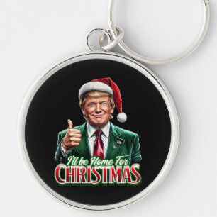 Donald Trump Christmas Santa Hat Thumbs Up Keychain