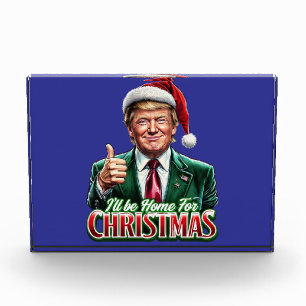 Donald Trump Christmas Santa Hat Thumbs Up Photo Block