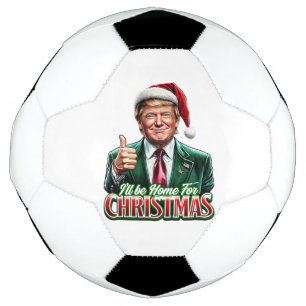 Donald Trump Christmas Santa Hat Thumbs Up Soccer Ball