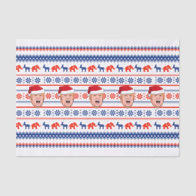 DONALD TRUMP Christmas Tissue Paper (Front)