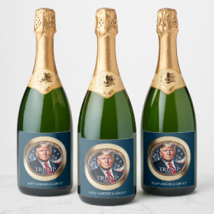 Donald Trump Classy Gold Champagne  Sparkling Wine Label