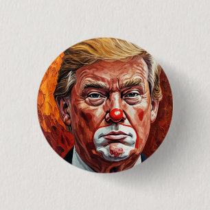 donald trump clown 1 inch round button