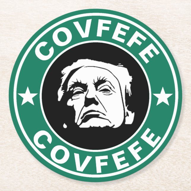 Donald Trump Covfefe  Round Paper Coaster (Front)