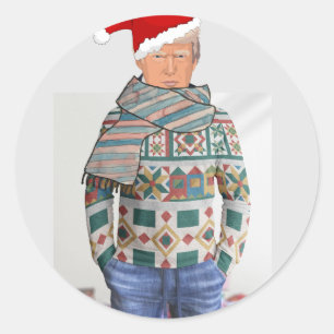 DONALD TRUMP dans les stickers de pull de Noël
