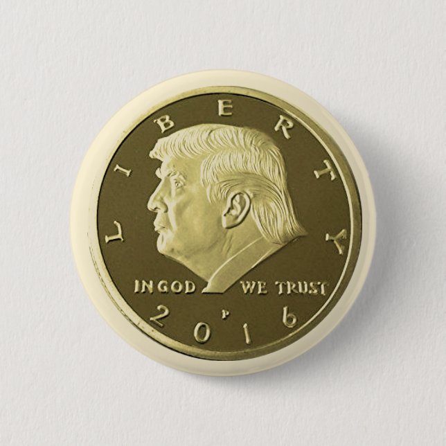 Donald Trump Double Eagle Gold coin 2 Inch Round Button (Front)