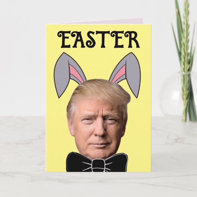 DONALD TRUMP EASTER FUNNY BUNNY Cartes de voeux (Devant)
