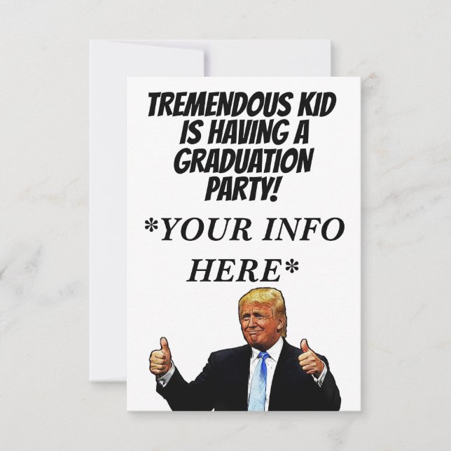 DONALD TRUMP ÉCOLE DIPLÔMÉE INVITATIONS DE PARTIS (Devant)