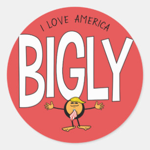 Donald Trump Emoji - I Love America Bigly Classic Round Sticker