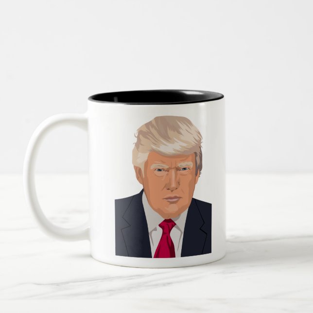 Donald Trump Face Two-Tone Coffee Mug (Left)