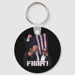 Donald Trump Fight Fighting Fighters Supporters Am Keychain