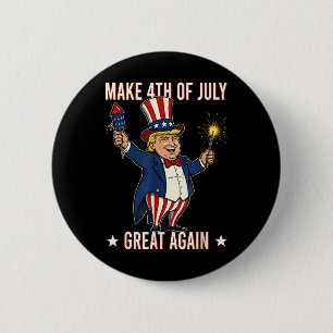 Donald Trump Fireworks Make 4th Of July Great Agai 2 Inch Round Button