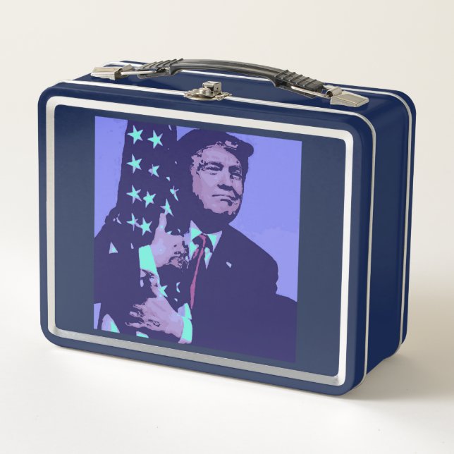 Donald Trump Flag Hugger  Metal Lunch Box (Front)