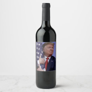 Donald Trump Flag Hugger Wine Label