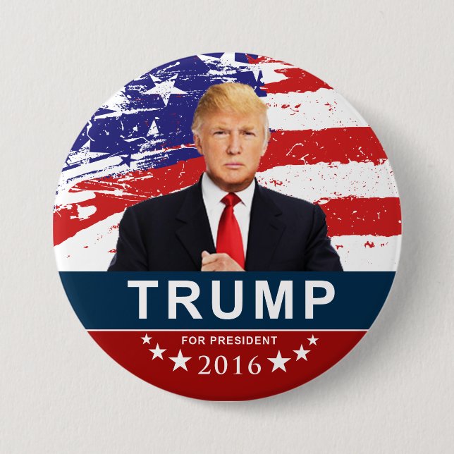 Donald Trump for President 2016 3 Inch Round Butto Button (Front)