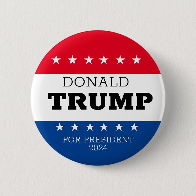 Donald Trump For President 2024 2 Inch Round Button (Front)