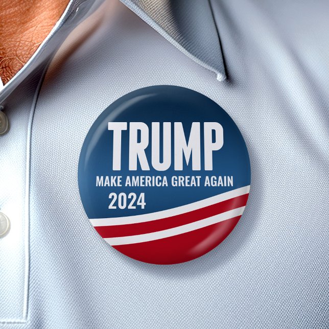 Donald Trump for President 2024 - Modern Swoop 2 Inch Round Button (Trump 2024 Button - Great Campaign and Rally button for the Next Election)