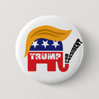 Donald Trump For President GOP Elephant Hair 2 Inch Round Button