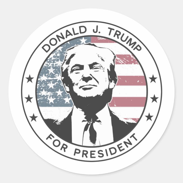 Donald Trump for President #MAGA Classic Round Sticker (Front)