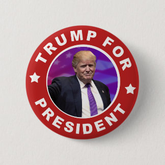 Donald Trump for President Photo Retro Red Button