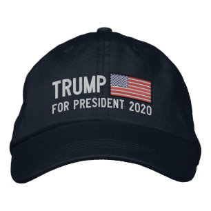 Donald Trump for President with American Flag 2020 Embroidered Hat