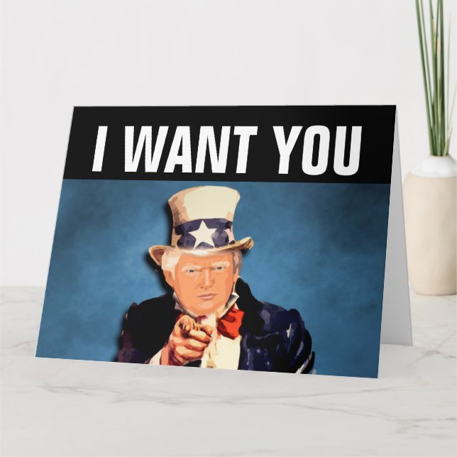 DONALD TRUMP FUNNY BIRTHDAY GREETNG CARD (Front)