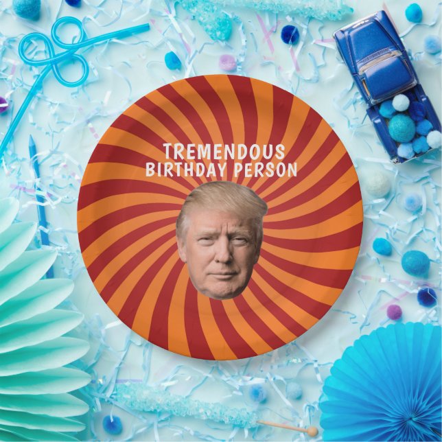 DONALD TRUMP FUNNY BIRTHDAY PAPER PLATES (Party)