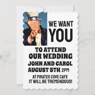 DONALD TRUMP FUNNY WEDDING INVITATIONS