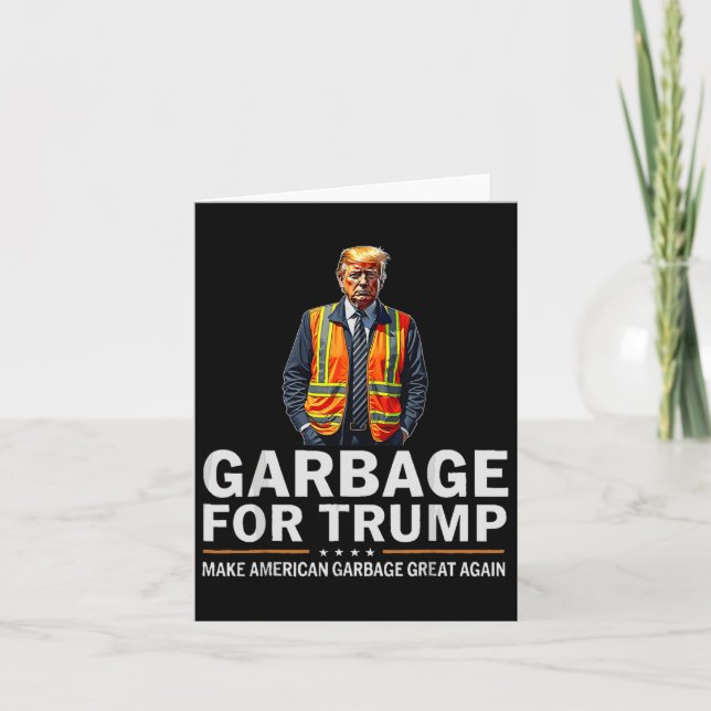 Donald Trump Garbyge Orange Reflective Safety Vest Card (Front)