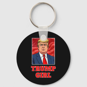 Donald Trump Girl Funny Great America President Su Keychain