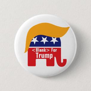 Donald Trump GOP Elephant Hair - Add Custom Text 2 Inch Round Button