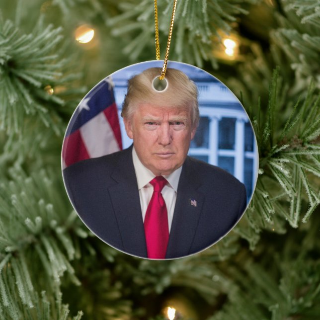 DONALD TRUMP HANDSOME PORTRAIT CHRISTMAS ORNAMENT (Tree)