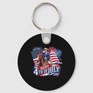 Donald Trump Happy 4th Of July For Patriots Americ Keychain