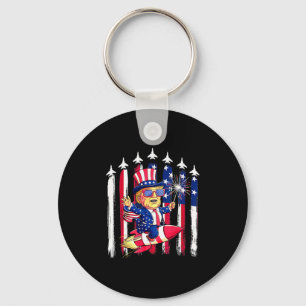 Donald Trump Happy 4th Of July For Patriots Americ Keychain
