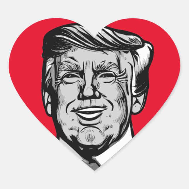 DONALD TRUMP  HEART STICKER (Front)