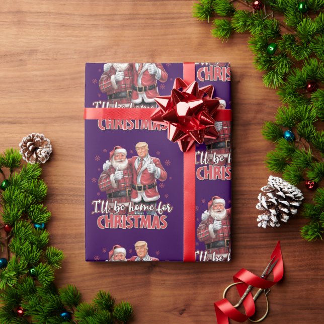Donald Trump Home for Christmas Wrapping Paper (Holiday Gift)